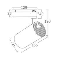 Šinski reflektor 30W 3000K beli - Slika 3