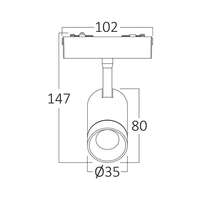 Šinski reflektor magnetni 6W 4000K crni - Slika 2