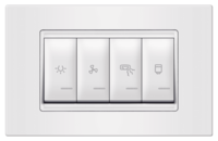 Sklopka za kupatilo sa indikacijom i kutijom 4x16A horizontalna Experience