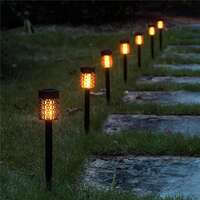 Solarna lampa baštenska plamen LED 36cm crna Entac - Slika 3