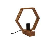 Stona drvena lampa heksagon 1xE27 Hrast DAS