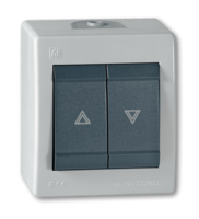 Taster sklopka za rol. na zid Power 10A/250V sivi