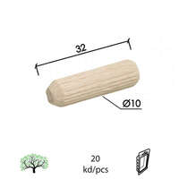 Tipl drveni TD1 NE FI10X32MM (20KOM) REBRASTI DBP1