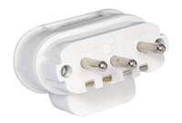 Tropolni utikač polikarbonatni kosi 3P+2 beli NL