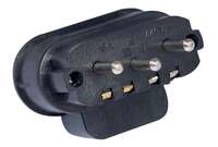 Tropolni utikač polikarbonatni kosi 3P+2 crni NL