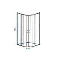 Tuš kabina IDEAL 9022 black LINNI - Slika 2