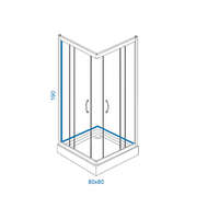 Tuš kabina K80 TRANSPARENT gray LINNI - Slika 2