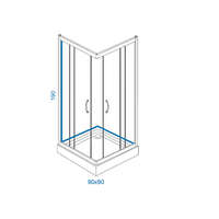 Tuš kabina K90 TRANSPARENT gray LINNI - Slika 2