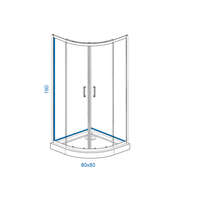 Tuš kabina R80 TRANSPARENT LINNI - Slika 2