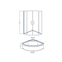 Tuš komplet R80 classic duboka LINNI - Slika 2