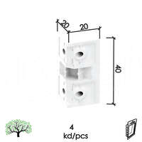 Ugaonik za nameštaj U9000 BELA 20X20X40MM (4KOM) DBP1