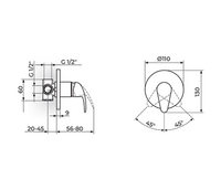 Uzidna baterija za tuš kadu sa jednim izlazom PERLA JP31801 - Slika 2
