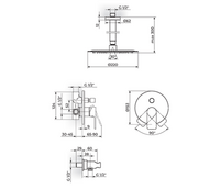 Uzidna baterija za tuš kadu sa plafonskim tušem 250mm i ručnim tušem 231603G - Slika 2