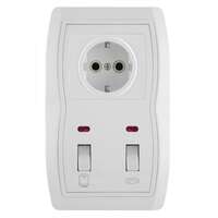 Vertikalna sklopka za kupatilo 16AX/250V (keramika), sa dvopolnom priključnicom 16A/250V (keramika)  Status