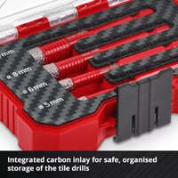 XS-CASE set dijamantskih burgija za keramiku E6.3-1/4" 4/1 Einhell - Slika 6