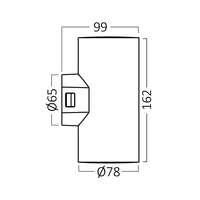 Zidna baštenska svetiljka crna 2x9W-3000K-IP65 - Slika 4