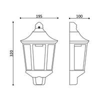 Zidna baštenska svetiljka crna E27-IP44 - Slika 4