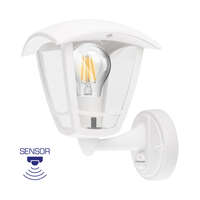 Zidna baštenska svetiljka sa senzorom, bela E27-IP44