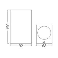Zidna rozetna siva 2xGU10-IP44 - Slika 3